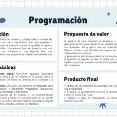 Propuesta de proyecto para secundaria: analizar calles con nombre de mujer, promoviendo la igualdad de género y creando ejemplos de situaciones de aprendizaje.